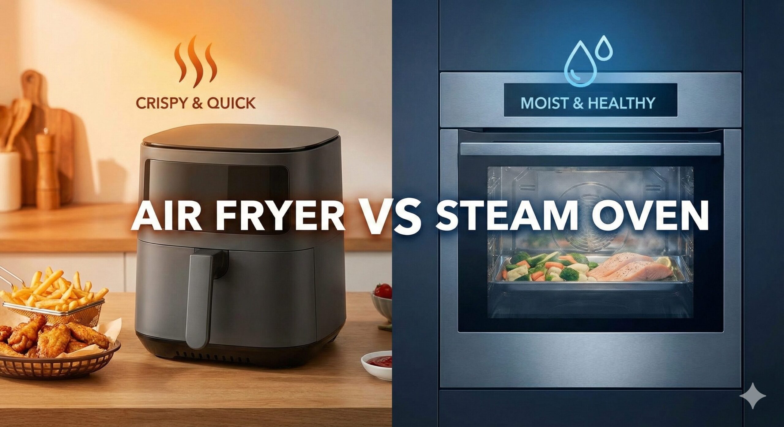 Steam oven and air fryer food comparison